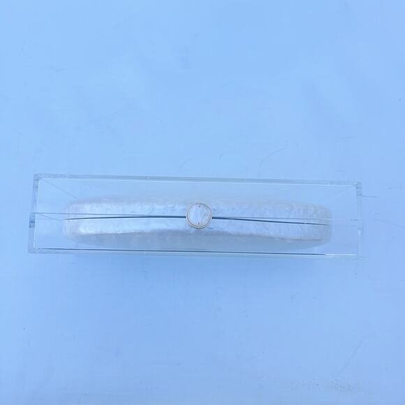 Cult Gaia Annika Clear Acrylic Pearl Clutch Rectangular Purse Transparent - Picture 4 of 15
